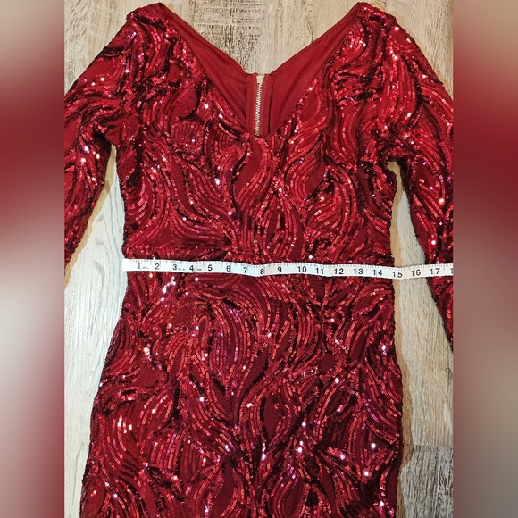 Sexy V Neck Sequin Dress - Picture 2 of 4